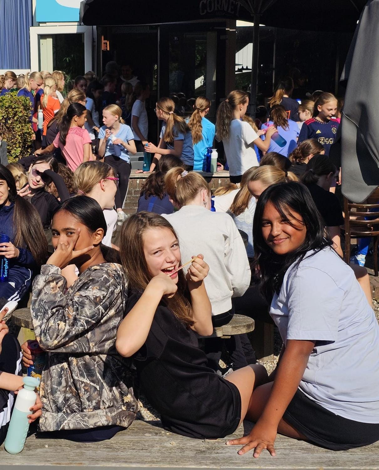 Lunchen in de volle zon